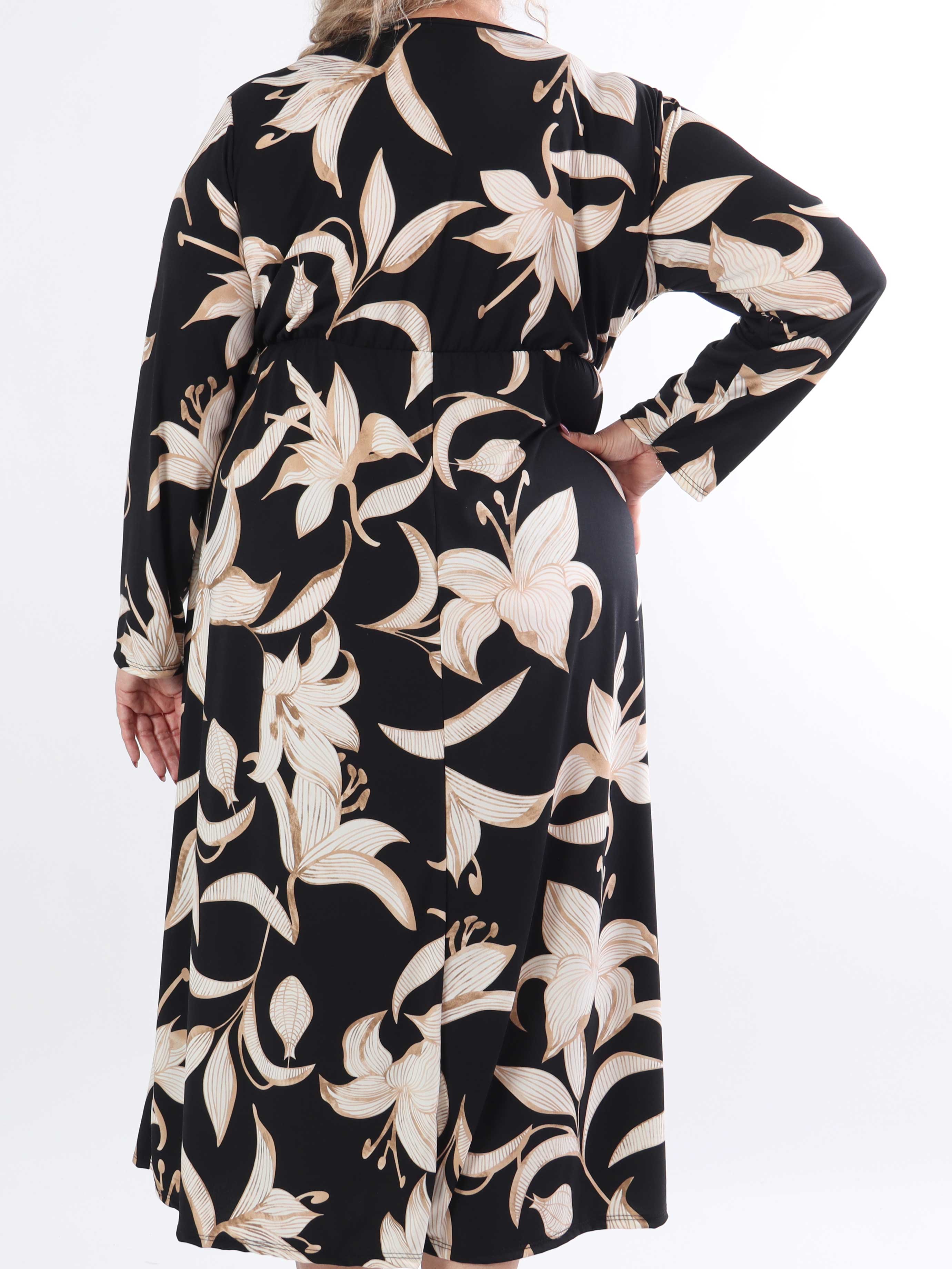 Nelly Flower - Elastisk klänning i plusstorlek med liljor